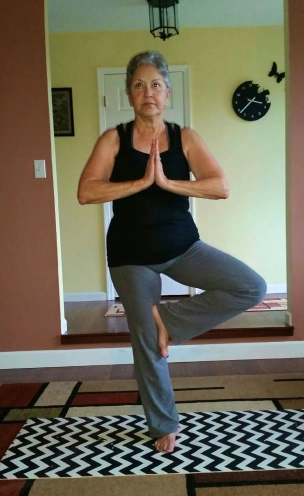 mamaBlog2 Grace's mom doing a yoga pose.